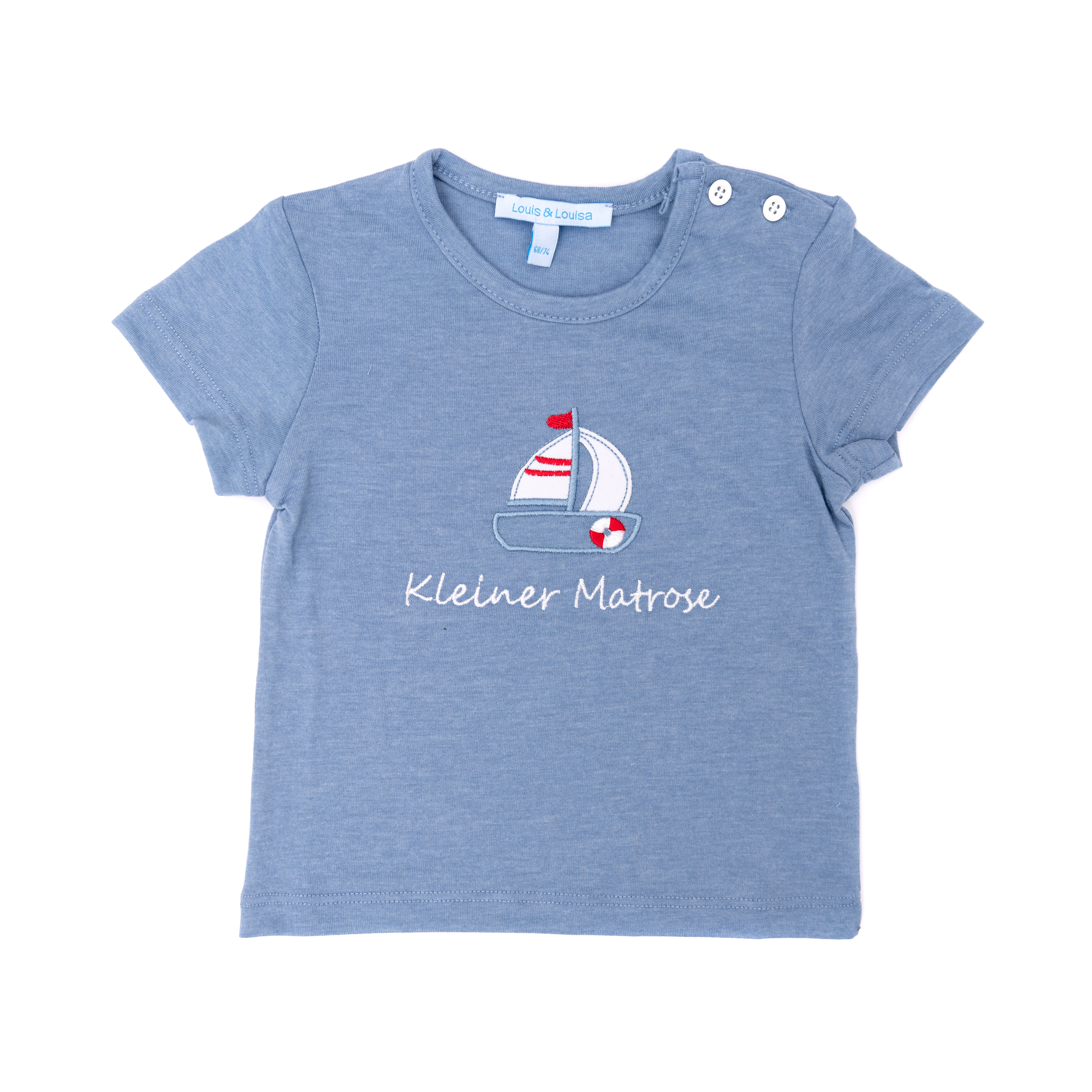 Louis & Louisa Shirt Baby Jungs "Segelboot", hellblau