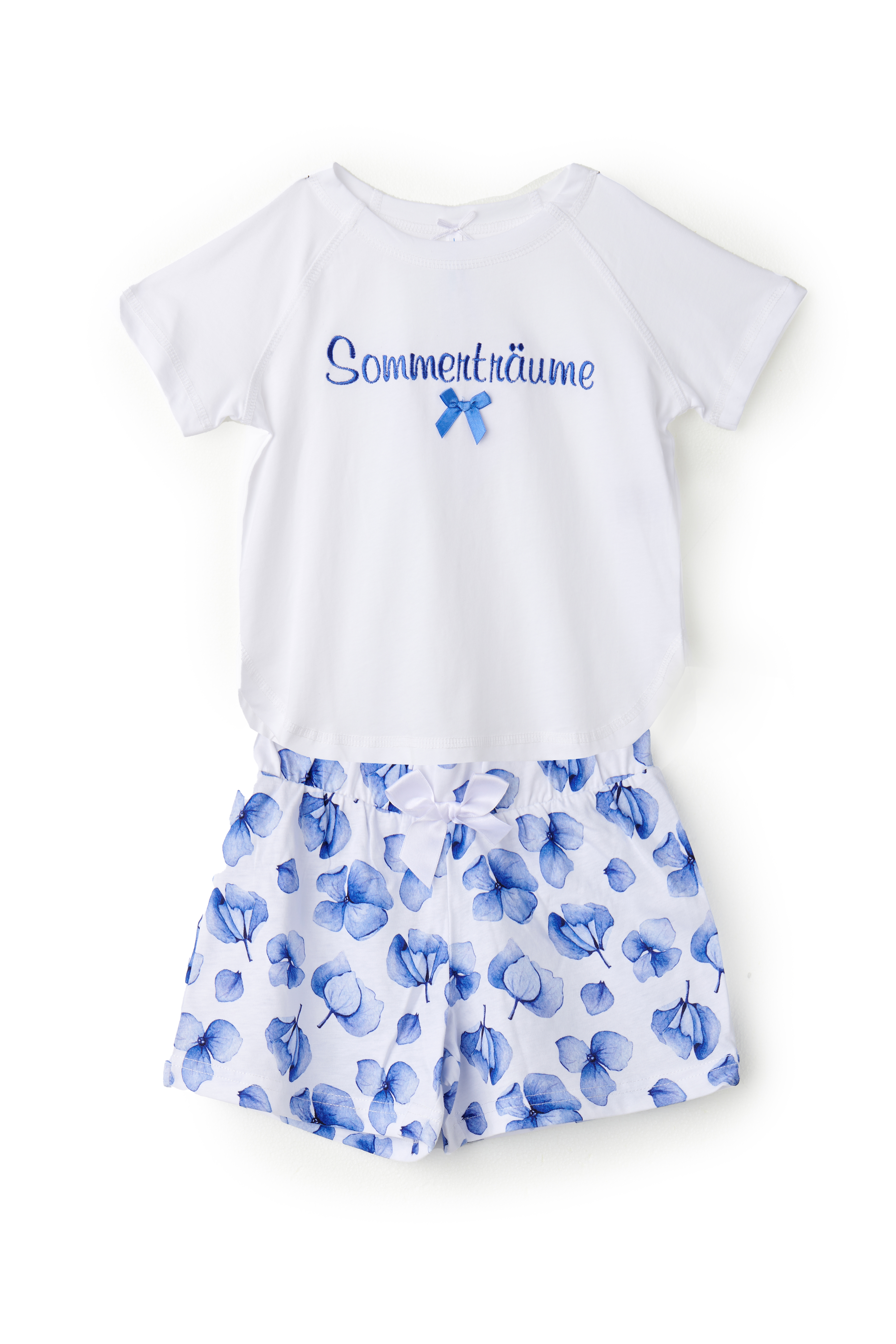 Louis & Louisa Short-Set Kinder "Sommerträume" weiß / blau allover