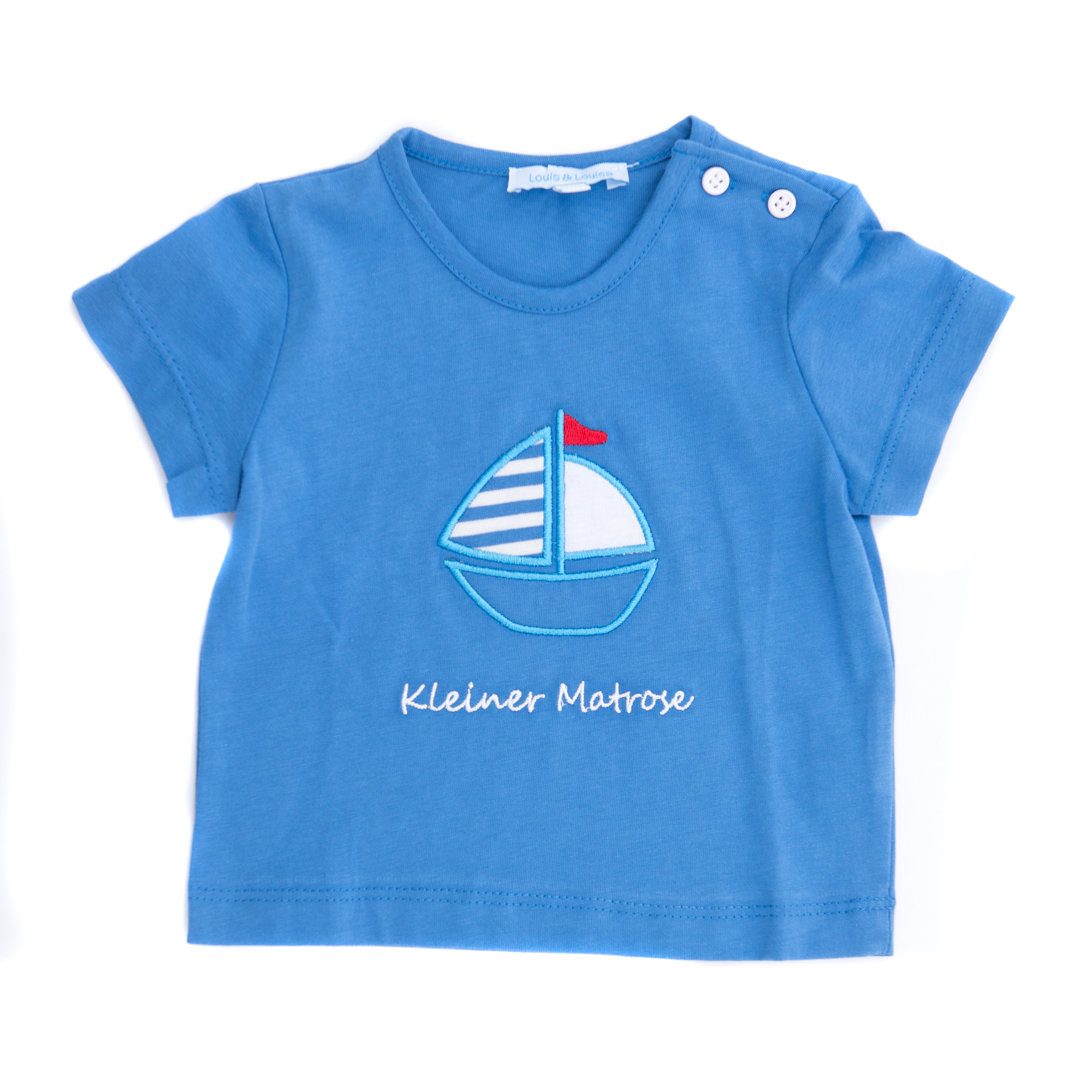 Louis & Louisa Shirt Baby "Segelboot", blau