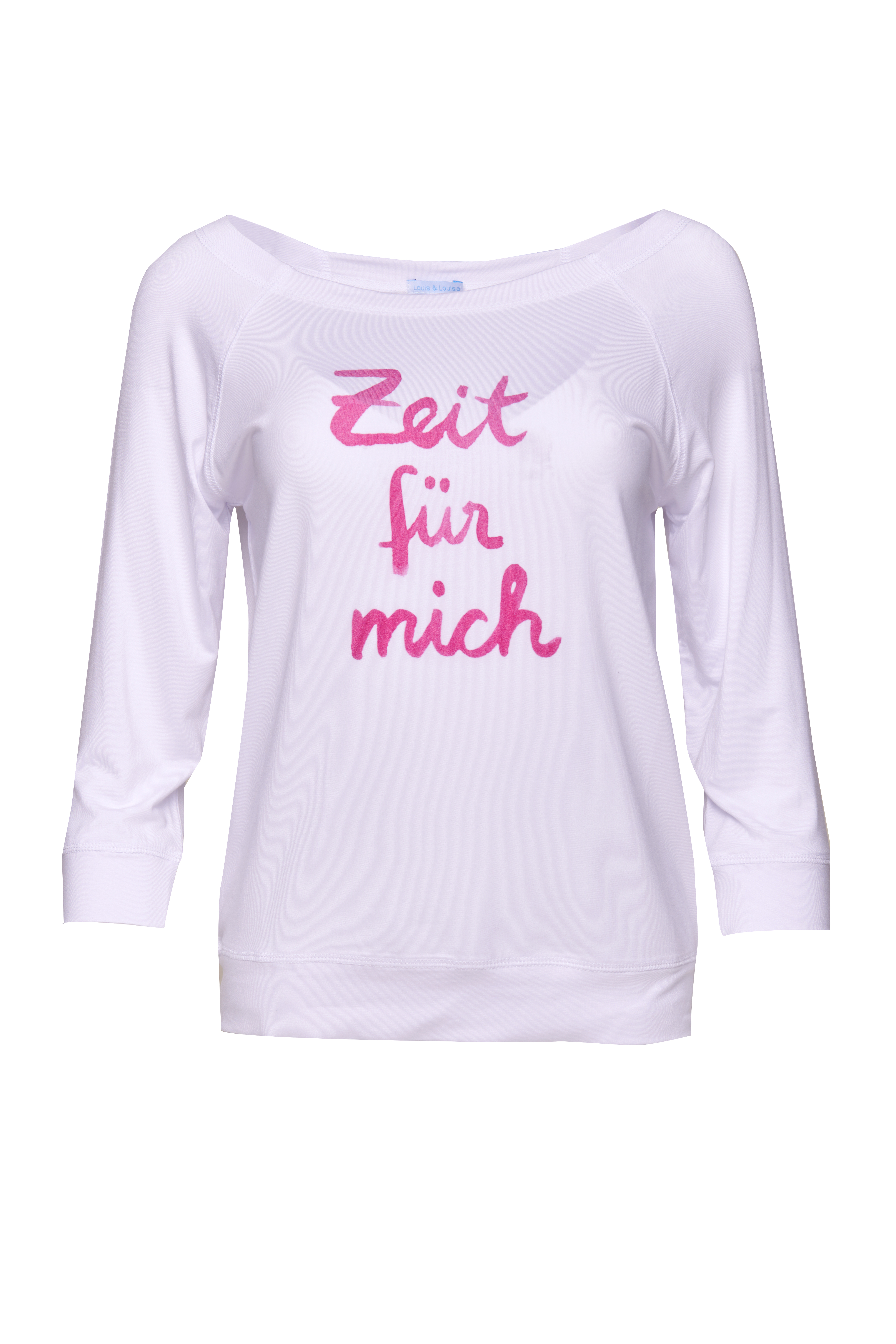 Louis & Louisa YOGA Sweaty Spruch "Zeit für mich", weiß mit fuchsia