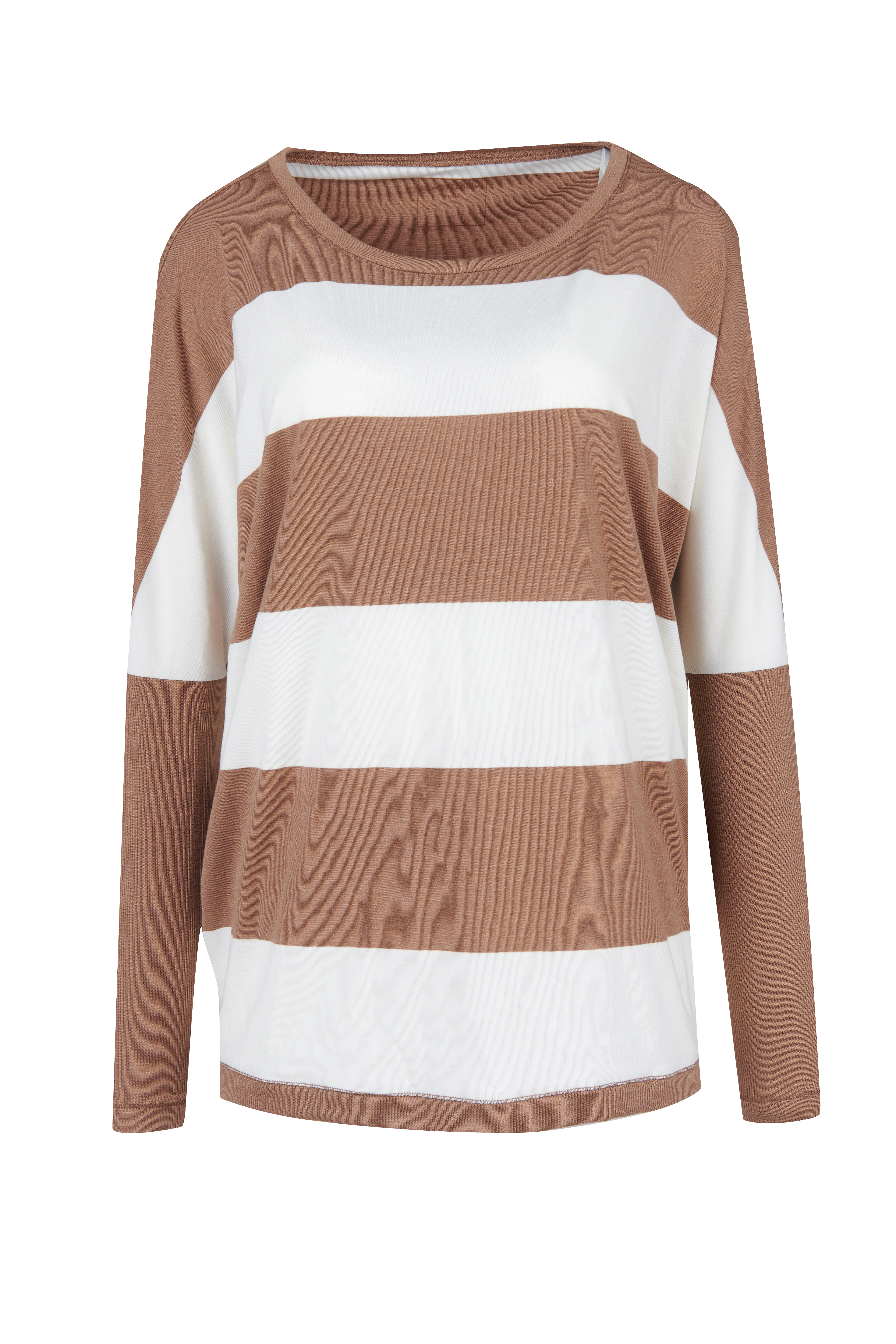 Louis & Louisa PURE Oversize Shirt, camel gestreift