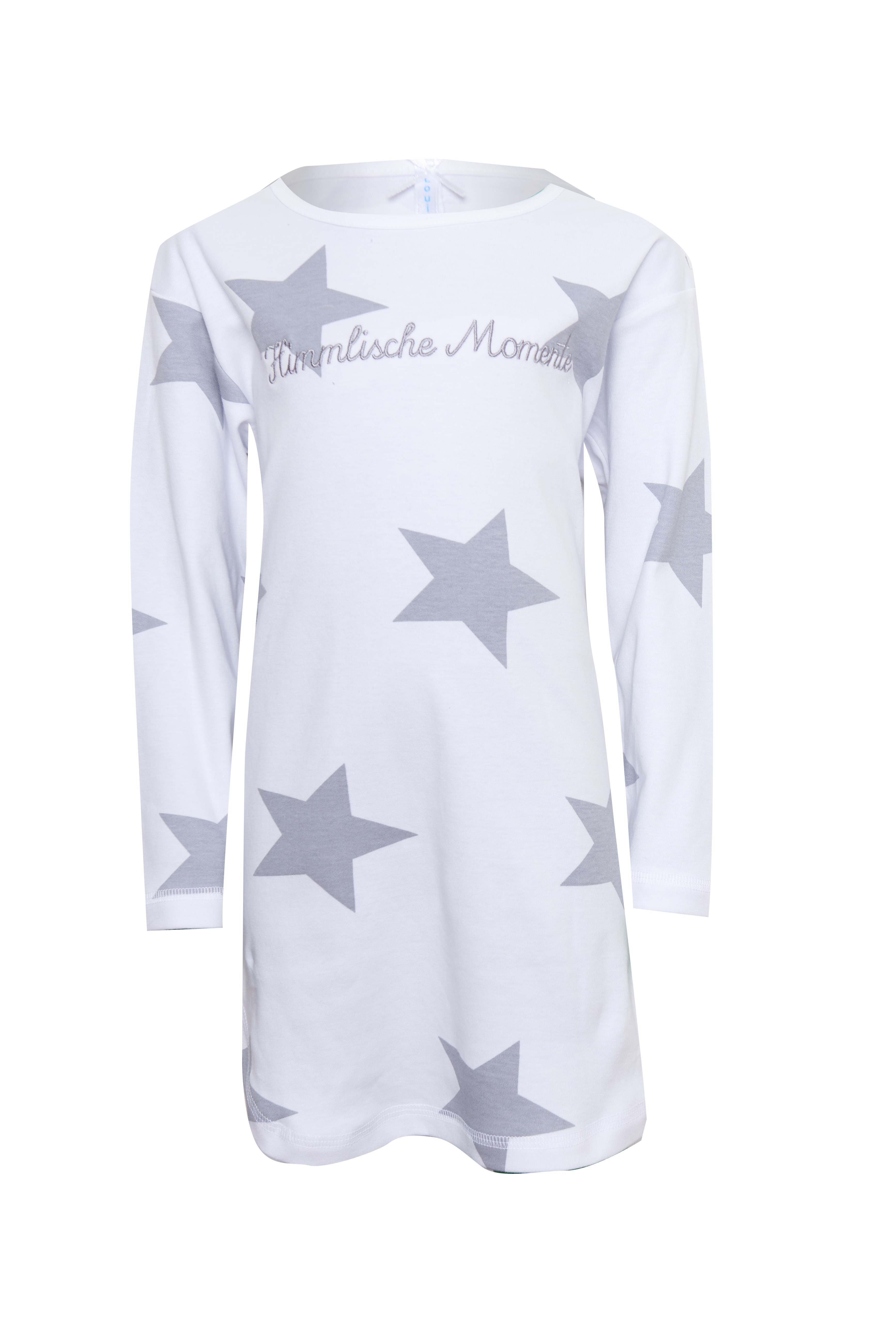 Louis & Louisa Nachthemd Kinder Big Shirt "Himmlische Momente", weiß allover