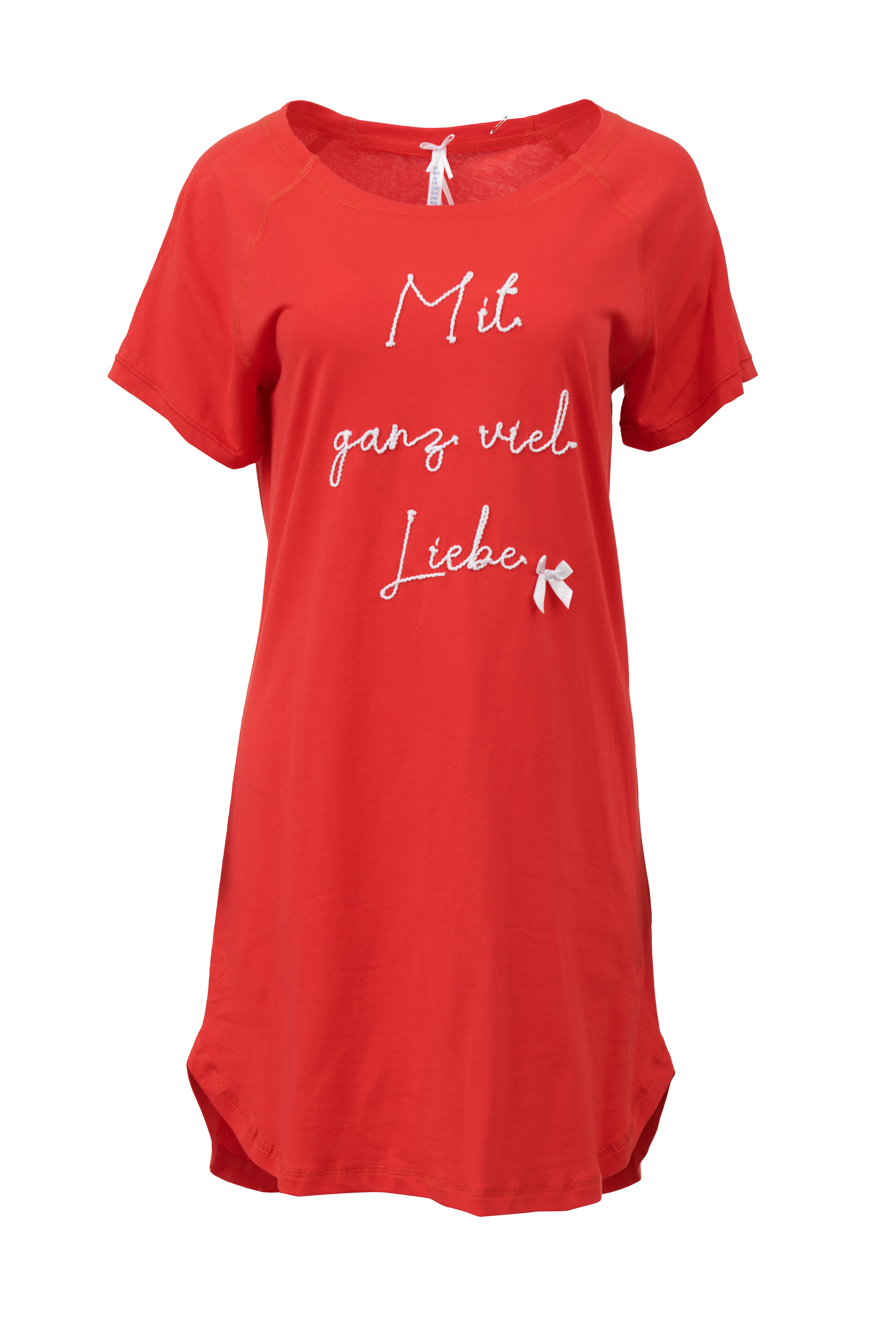 Louis & Louisa Nachthemd Damen Oversize "Mit viel Liebe", poppy red