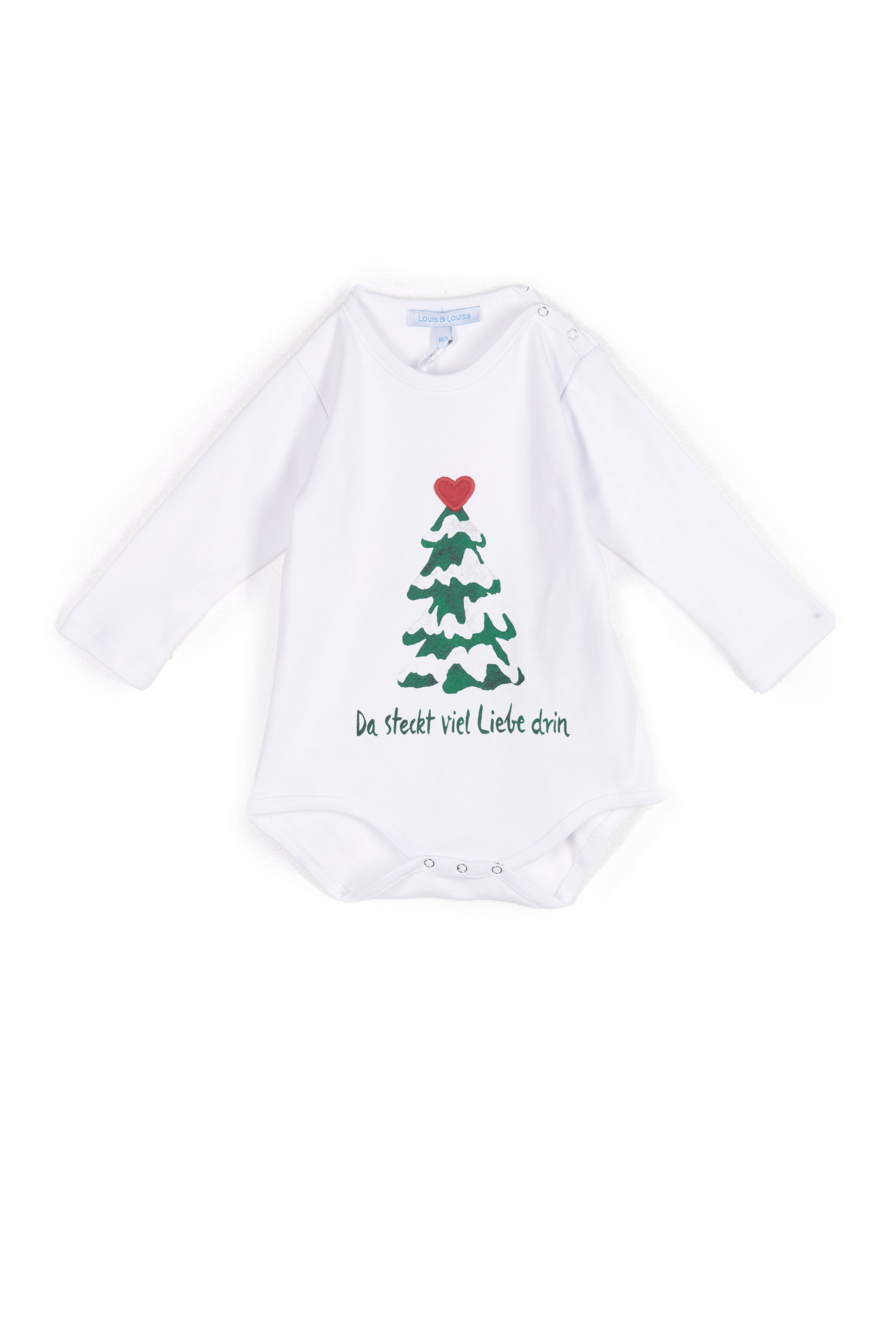 Louis & Louisa Baby Body mit Tannenbaum, weiß